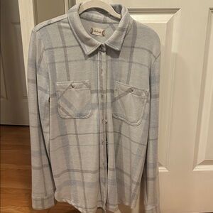 Altar'd State Soft Blue Plaid Shirt